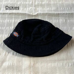 Dickies ディッキーズ 黒 ハット ロゴ刺繍 帽子 ベロア 美品 アメリカ バケットハット HAT 匿名配送