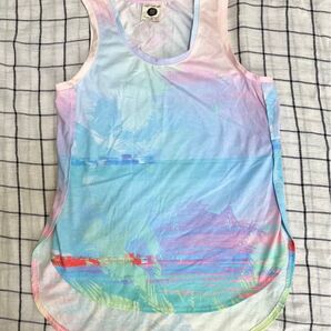 Cotton on コットンオン ビーチ柄ヤシの木 タンクトップ ロング丈 古着 匿名配送