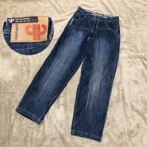 pellepelle Pele Pele jeans Denim pants baggy pants repair repair design Logo embroidery W34 LOT-78