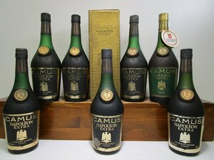 7 pcs set Camus Napoleon extra 700ml CAMUS NAPOLEON EXTRA cognac brandy not yet . plug old sake box ×1 1 jpy start /2-13-14