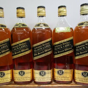 11本セット ジョニーウォーカ― ブラックラベル 黒金キャップ 750-1000ml 43% Johnnie Walker スコッチ 未開栓 古酒 1円スタート/4-24-12の画像2