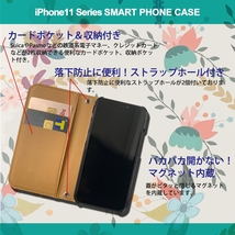 1】 iPhone11 Pro 手帳型 アイフォン ケース スマホカバー PVC レザー 花柄 イラスト 花6_画像2