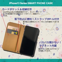 1】 iPhone13 Pro 手帳型 アイフォン ケース スマホカバー PVC レザー 花柄 イラスト 花7_画像2