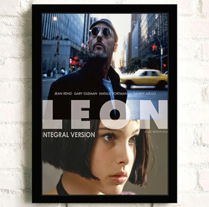  C3233 レオン LEON ジャン・レノ ナタリー・ポートマン 50×70cm キャンバスアートポスター イラスト インテリア 雑貨 海外製 枠なし 