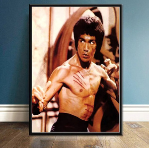  C3248 ブルースリー カンフー 武道 燃えよドラゴン Bruce Lee 50×70cm キャンバスアートポスター イラスト インテリア 海外製 枠なし 