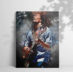  C3315 ボブ・マーリーBOB MARLEY キャンバスアートポスター 50×70cm イラスト インテリア 雑貨 海外製 枠なし