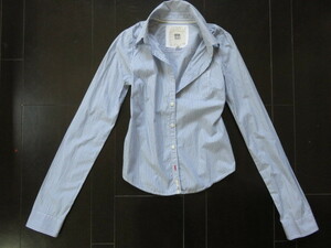 # RUEHL No.925 # rule number 925 Abercrombie & Fitch. high grade brand regular goods stripe shirt [S] blue postage 185 jpy 