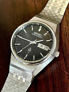 綺麗なサンレイ仕上げブラウン文字盤!順調に作動中!SEIKO純正オリジナルSSブレス付き!SEIKO KING QUARTZ キングクォーツ 0853-8040