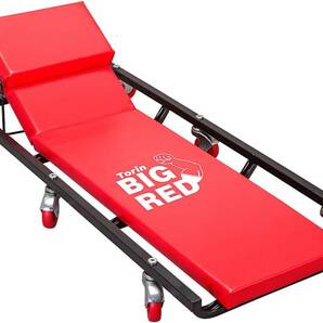 未使用■BIG RED サービスクリーパー 寝板 クッション付き メンテナンス 6輪キャスター 整備 修理 作業 レッド TRJ6452の画像1