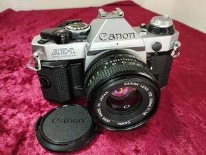 【委託品】 Canon AE-1 PROGRAM＋NEW FD 50mm f1.8 レンズ付き シャッターOK 速度変化有り フィルムカメラ キャノン 一眼レフ 1円スタート