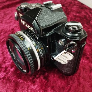【委託品】 Nikon NEW FM2 Ai NIKKOR 50mm 1.8 フィルムカメラ シャッターOK 速度変化有り ニコン レンズ付き 1円スタート売り切りブラックの画像2