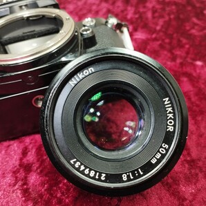 【委託品】 Nikon NEW FM2 Ai NIKKOR 50mm 1.8 フィルムカメラ シャッターOK 速度変化有り ニコン レンズ付き 1円スタート売り切りブラックの画像8