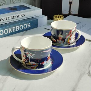 ウェッジウッド wedgwood コーヒーカップ＆ソーサー 2客セット　洋食器 インテリア コーヒー カップ ネイビー