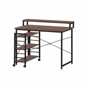  computer desk with casters .. movement possibility rack attaching desk Work desk office desk study desk [ Brown ]