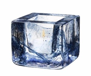 Kosta Boda Brick スウェーデン キャンドルスタンド 水晶　クリスタルガラス　置物　ブルー