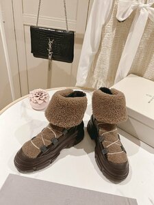 ブルネロクチネリ　BRUNELLO CUCINELLI レディース　ショートブーツ　ボア　ファー　厚底　35-42　サイズ選択可能　2992