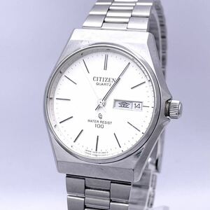 CITIZEN シチズン 4-211499 腕時計 ウォッチ クォーツ quartz デイデイト 白文字版 銀 シルバー ホワイトP301