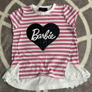Tシャツ　Barbie 100 ボーダー 半袖Tシャツ