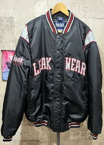 送料込 90’S-00'S LEAK WEAR ナイロン スタジャン XL リークウェア ヒップホップ B系 スタジアムジャンパー