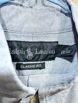 美品 正規 ポロラルフローレン オックスフォード 半袖 ボタンダウンシャツ S メンズ POLO RALPH LAUREN サックスブルー ワンポイント_画像4