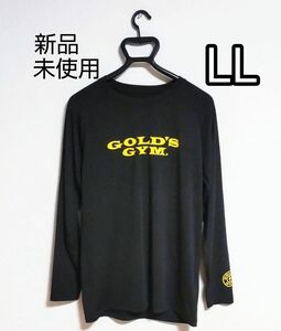 新品未使用 ゴールドジム 薄手ストレッチ ロング Tシャツ LLサイズ ブラック