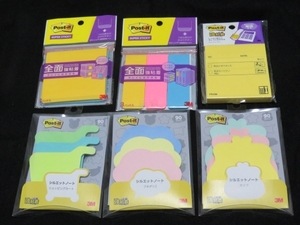 【評価2000記念】付箋・Post-it　6個セット　サイフ・フキダシ・ショッピングカート、他　新品・未使用品　格安　即決