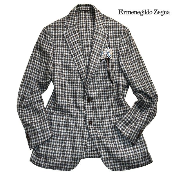 [定価30万↑] 頂点級 Ermenegildo Zegna / ゼニア 最高峰 カシミヤ100% ジャケット 50 メンズL - XL カシミア チェック ブレザー