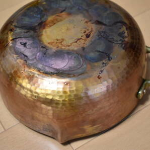 中古 純銅厚板使用 天ぷら鍋 内径21㎝ の画像5