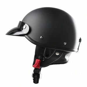 人気レトロ　Mサイズ　ポリスヘルメット　マッドブラック　ハーフJET　チョッパー　ポリヘル　チョッパー　ヘルメット