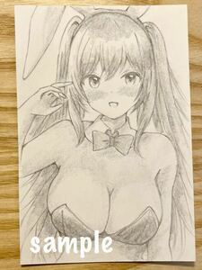 オリジナル ◇ 手描きイラスト ◇ 女の子 【ハガキサイズ】鉛筆画 SR2