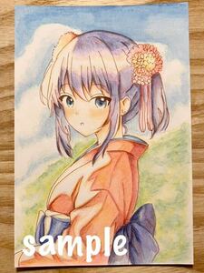 Art hand Auction Original ◆ Handgezeichnete Illustration ◆ Mädchen [Postkartengröße] HR01, Comics, Anime-Waren, Handgezeichnete Illustration