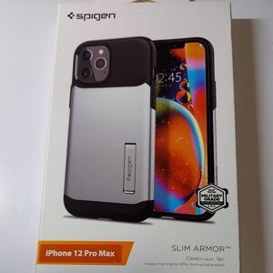 Spigen iPhone 12 Pro Max用ケース Slim Armor Satin Silver ACS01482 