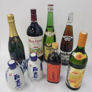 M053-506【千葉県内のみ発送】酒　※同梱不可　８本まとめ　Laccima Baccus/Mon Frere MAGNUM/yago/MELMOR/萌春/五加皮酒/他