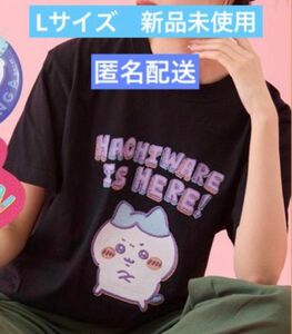 ちいかわ　 新作　Tシャツ　レトロ印刷風　ハチワレ　ブラック