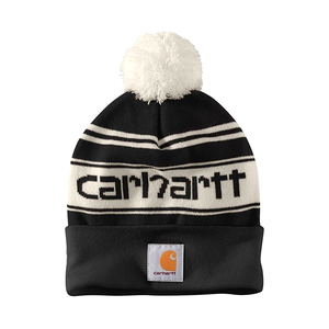 未使用｜carhartt｜ポンポンニット帽｜ビーニー｜ロゴ｜ワッチ