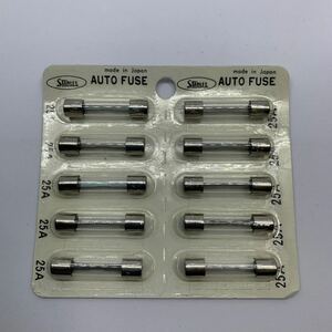 STANLEY スタンレー電気　AUTO FUSE フューズ　ヒューズ　SAF3025 25A 30mm ガラス管　バイク　車　部品　旧車　１