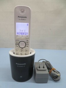 ★Panasonic KX-FKD402-Z コードレス電話機 子機 パナソニック バッテリー/アダプター/充電台付き 動作品 93038★！！