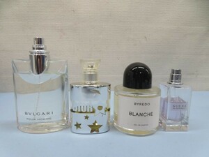 4個セット☆BVLGARI/DIOR/GUCCIなど ①プールオム ②EAV DE TOILETTE ③BLANCHE ④オールドパルファムⅡ トワレ USED 93234☆！！