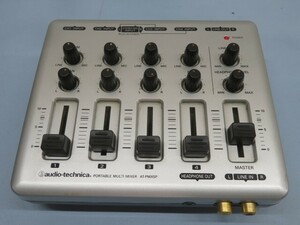 ■audio technica AT-PMX5P ポータブルミキサー オーディオテクニカ アナログミキサー 電池付き USED 93339■！！