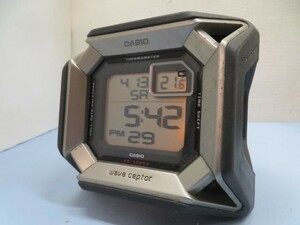  ●●CASIO GQ-1000J デジタル置時計 カシオ WAVE CEPTOR ウェーブセプター 電波時計 温度計 電池付き 動作品 93564●●！！