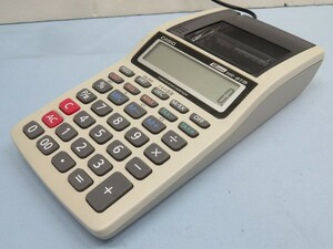 ■CASIO HR-8TM プリンター電卓 ハンディタイプ 12桁 カシオ TAX&EXCHANGE アダプター付き USED 93637■！！