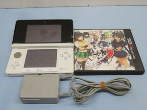 ソフト付き★3DS ゲーム機器 アイスホワイト Ver.11.6.0—39J 閃乱カグラ -少女達の真影 Nintendo ニンテンドー 動作品 93642③★！！