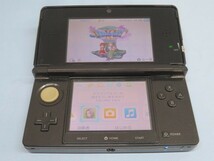 ●●Nintendo CTR-001 ニンテンドー3DS クリアブラック 任天堂 ドラクエ ソフト/アダプター/充電スタンド付き 動作品 93641①●●！！_画像1