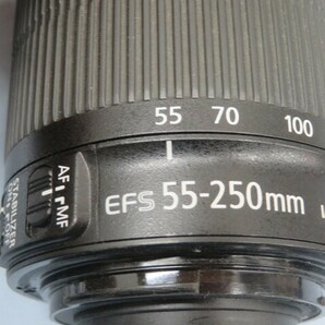 ●●Canon EF-S 55-250mm オートカメラレンズ 1:4-5.6 IS STM キャノン 望遠ズームレンズ キャップ付き USED 93832●●！！の画像4