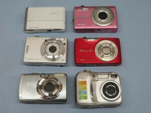 6台セット☆SONY/OLYMPUS/Canon/Nikon/CASIO デジタルカメラ ソニー オリンパス キャノン ニコン カシオ ジャンク USED 93862☆！！