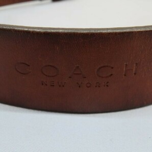 ★COACH NEW YORK 革ベルト ブラウン系 全長85.5㎝ 幅3.3㎝ コーチ USED 93949★！！の画像2