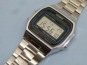 ★CASIO A164W 腕時計 WATER WR RESIST クォーツ デジタル カシオ ベルト調整可能 電池交換済み 93991★！！