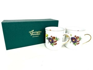 D209-I58-301 Thuringian Porcelain チューリンゲン ポーセリン 花柄 カップ コップ マグカップ ペア 2客 2点セット