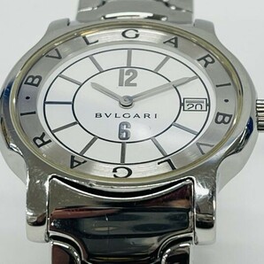 C238-O15-3069 BVLGARI ブルガリ Solotempo ソロテンポ ST 35 S D84289 メンズ デイト クォーツ 腕時計 箱付きの画像7