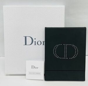 C256-G10-248 Dior ディオール 卓上ミラー 鏡 ミラー コンパクトミラー ブラック ケース付き